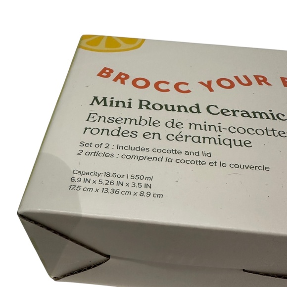 Brocc Your Body Mini Round Ceramic Cocotte Set New in Box - Picture 5 of 8